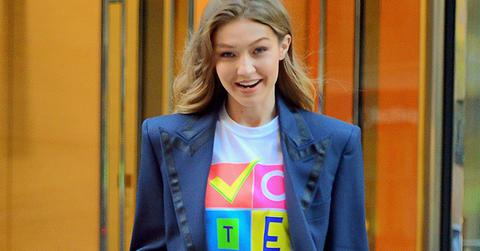 Gigi hadid vote t shirt nyc pics