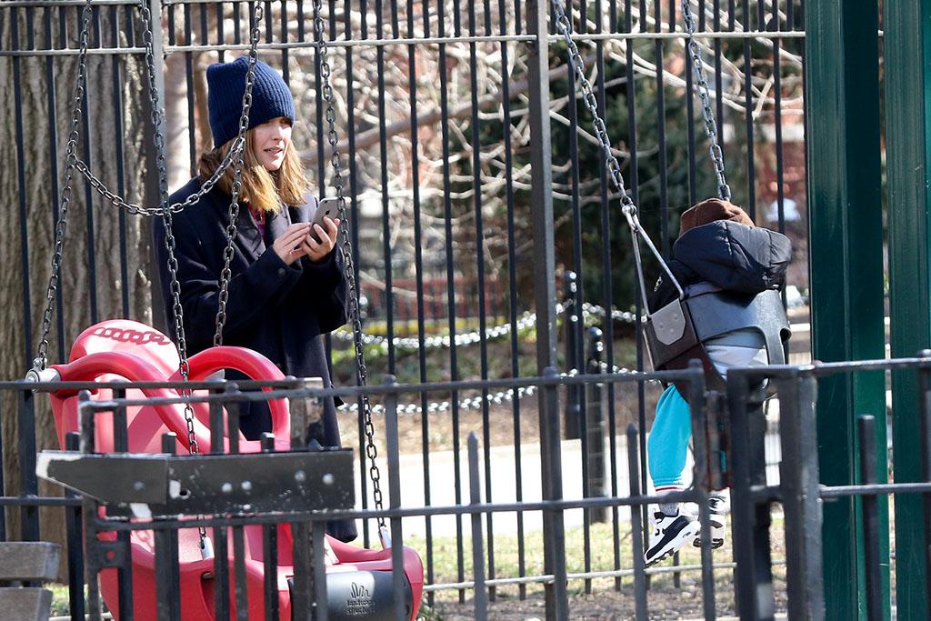 Rose Byrne and Son at the Playground