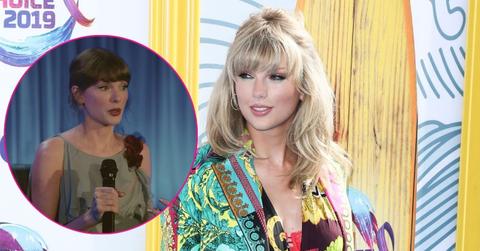 Split photo of Taylor Swift