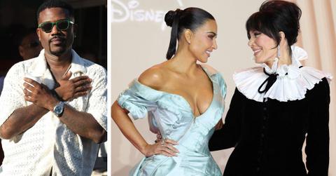 split photo of ray j and kim kardashian with kris jenner