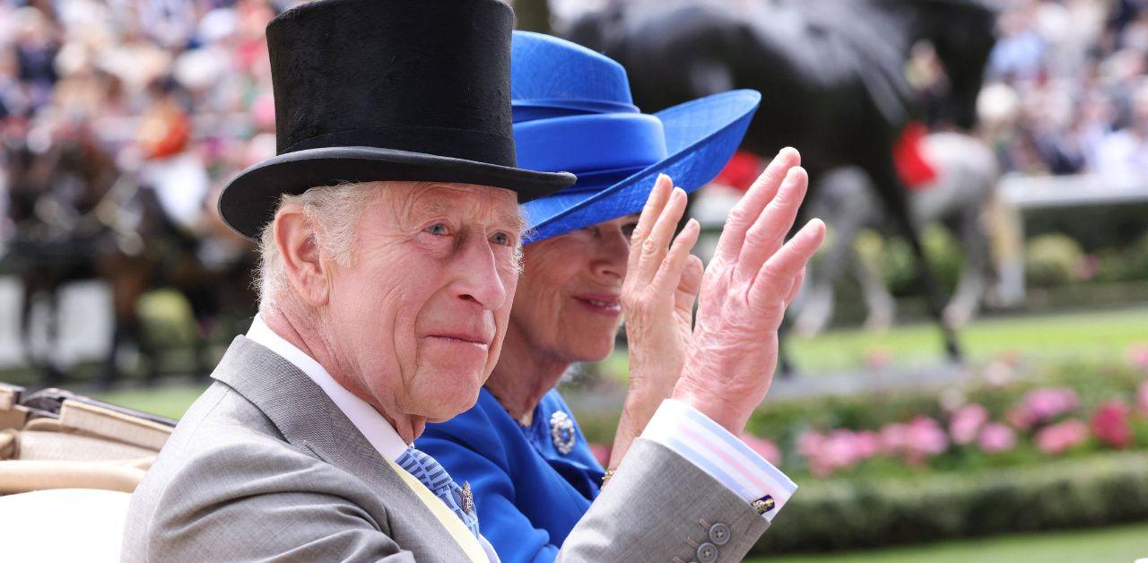 king charles seemed distracted trooping the colour queen camilla stoic