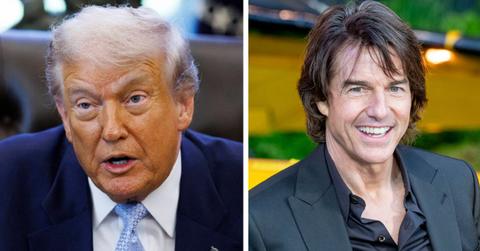 split photo of donald trump and tom cruise