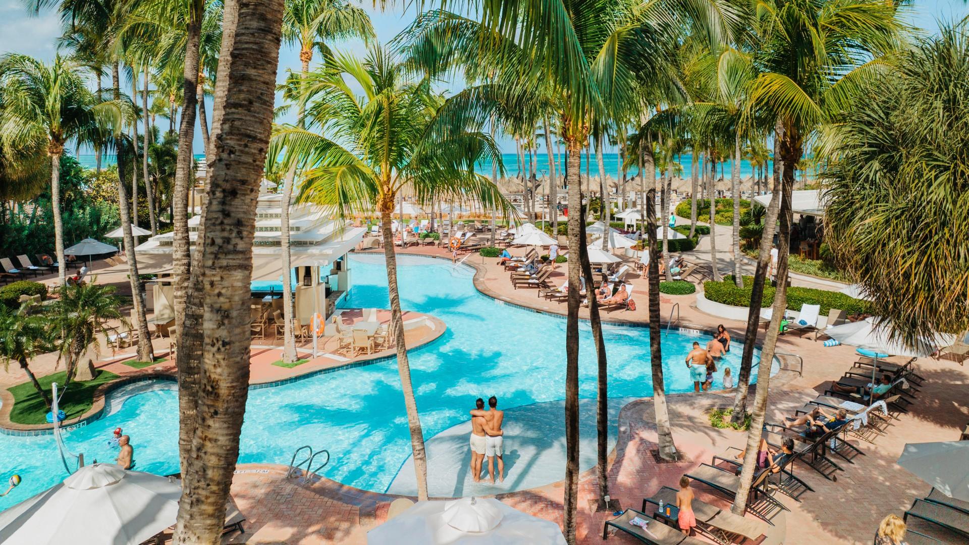 Photo of the pool at Aruba Marriott.