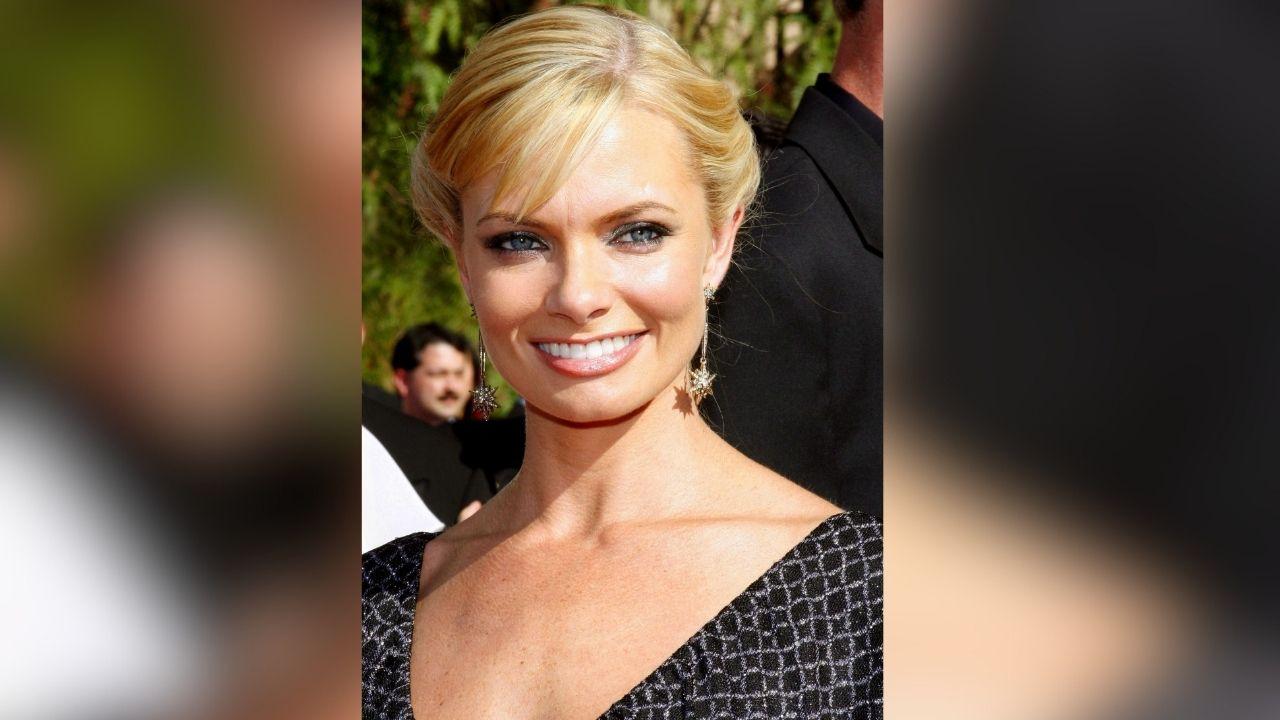 Image of Jaime Pressly was reportedly asked to leave the premises by a guard for putting her hand on another guest at the hotel.