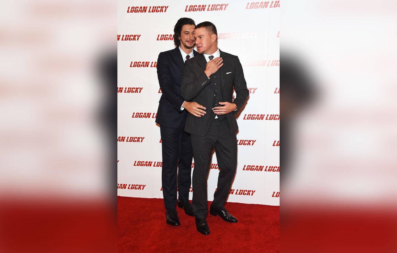 Channing Tatum Adam Driver Cuddle Logan Lucky Pics 05