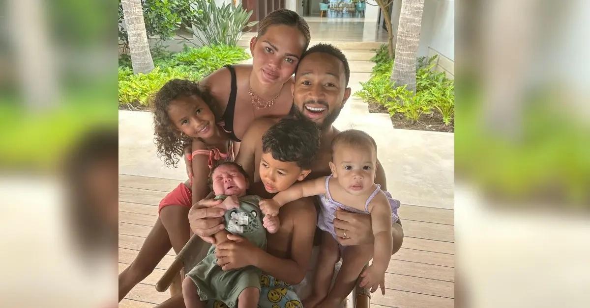 Chrissy Teigen Cuddles With Infant Son Wren Before Anniversary: Photo