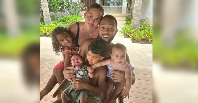 chrissy teigen son wren john legend celebrate  anniversary photo
