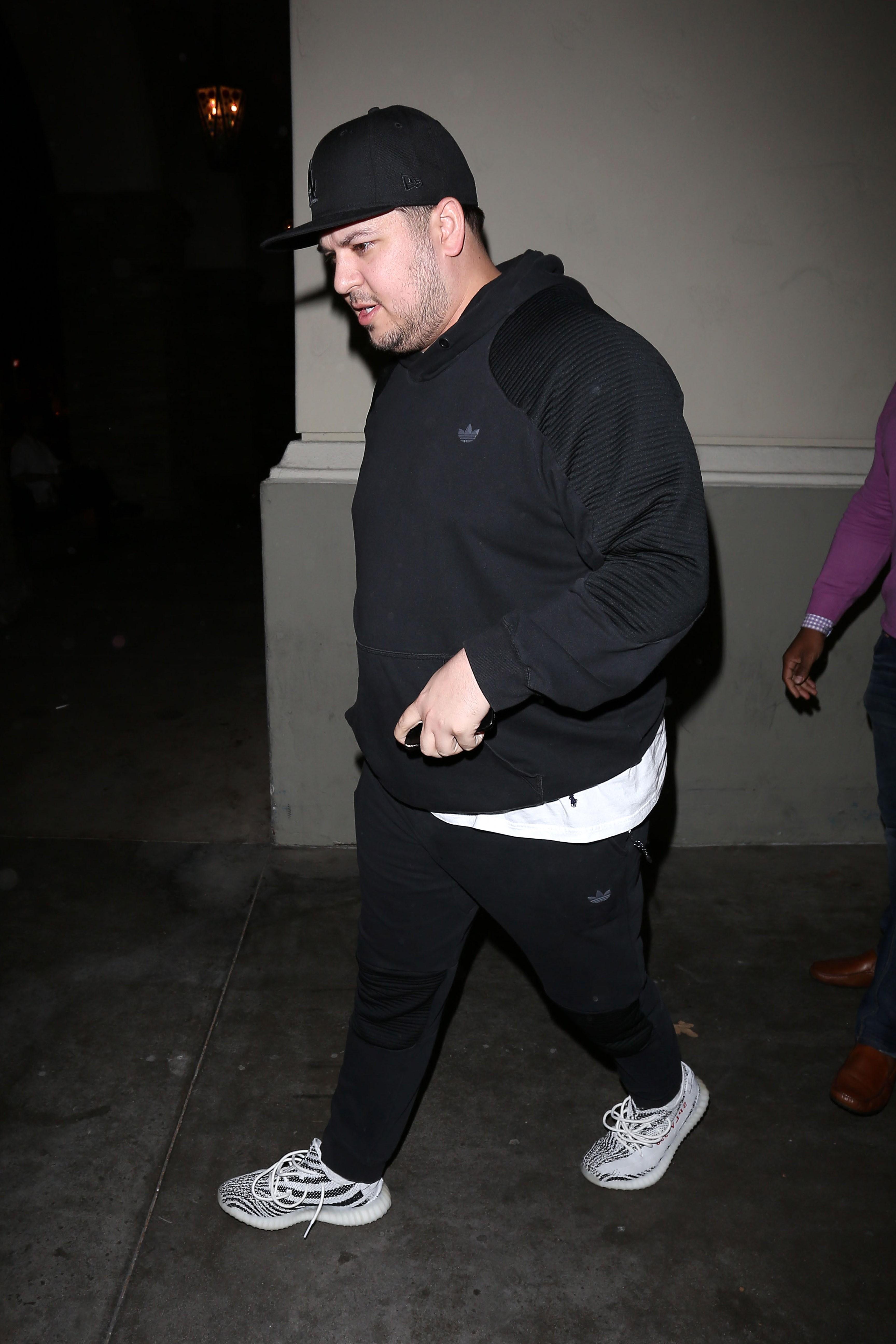 Rob Kardashian leaves a family movie night at Cinepolis