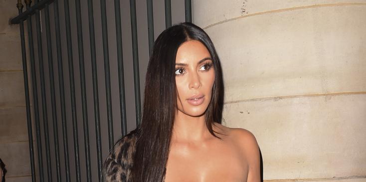 Kim Kardashian, Kanye West & Kourtney Kardashian are seen leaving the Off White fashion show in Paris.