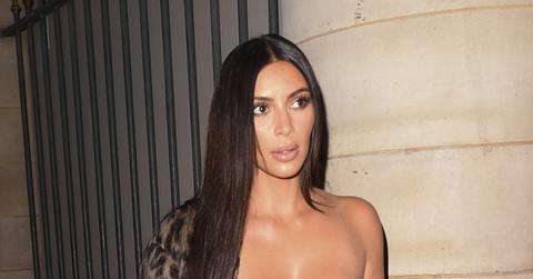 Kim Kardashian, Kanye West & Kourtney Kardashian are seen leaving the Off White fashion show in Paris.