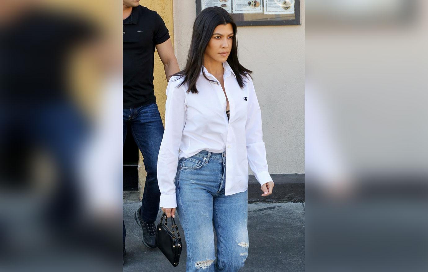 Kim and Kourtney Kardashian do lunch with mother Kris Jenner at Carousel