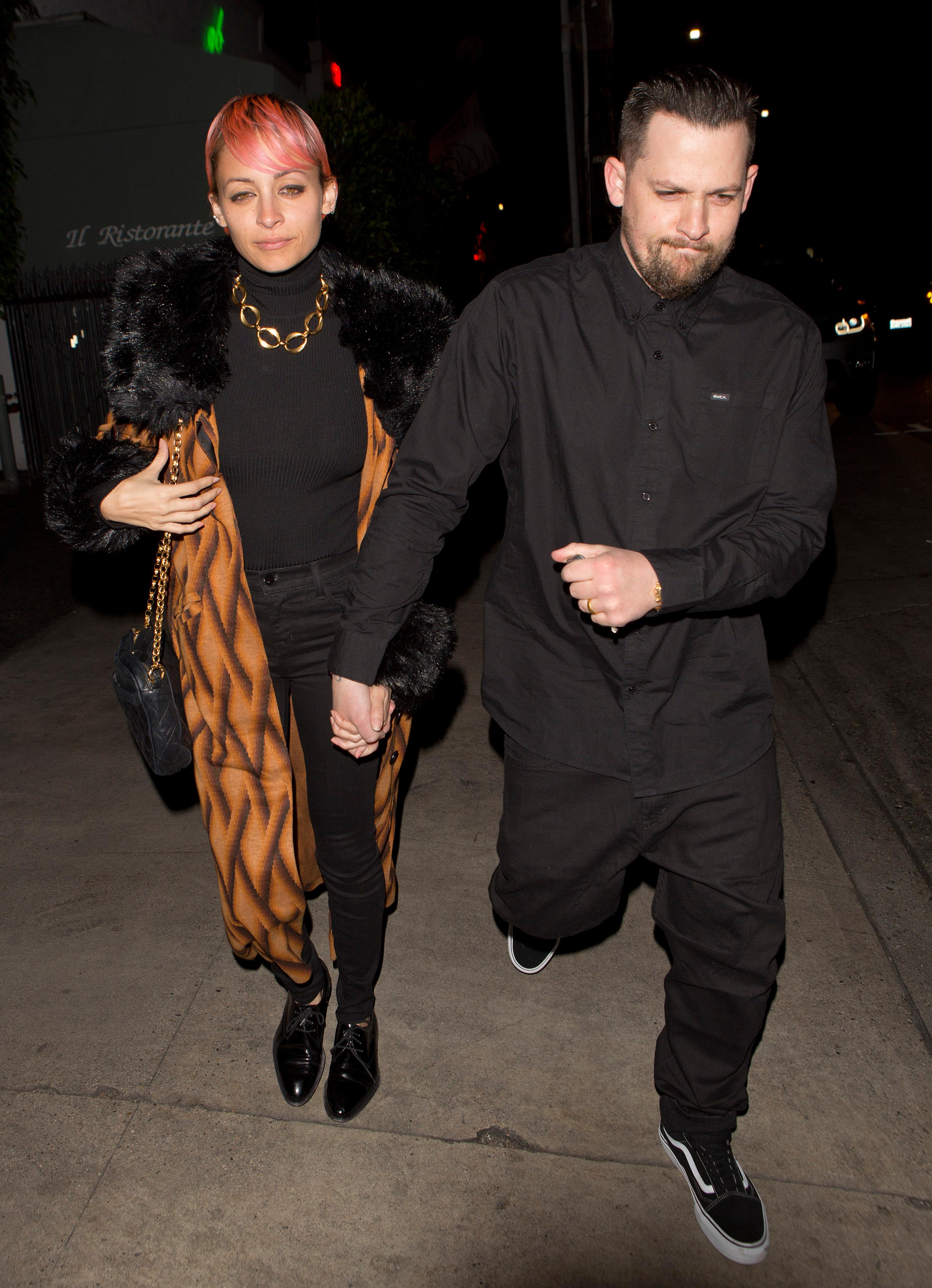 Nicole Richie and her husband Joel Madden were seen leaving Valentines day dinner at Giorgio Baldi in Santa Monica, CA