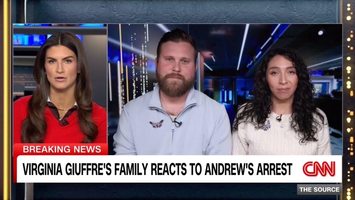 Image of Virginia Giuffre's family reacted to news of ex-Prince Andrew's arrest.