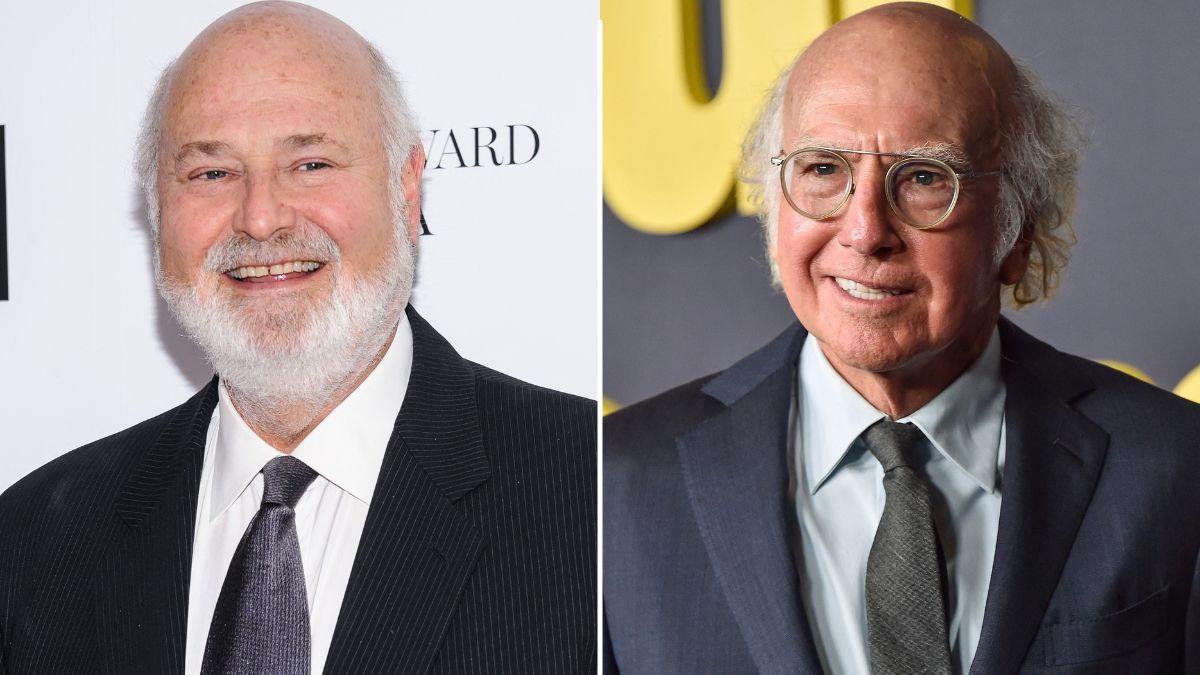 Image of Rob Reiner and Larry David joined hands to criticize Donald Trump in the new HBO comedy series.