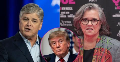 Composite photo of Sean Hannity, Rosie O'Donnell and Donald Trump.