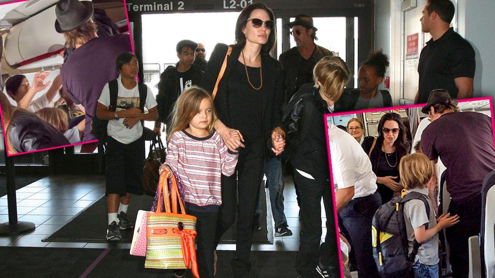 Angelina jolie brad pitt ecomomey class flying broke