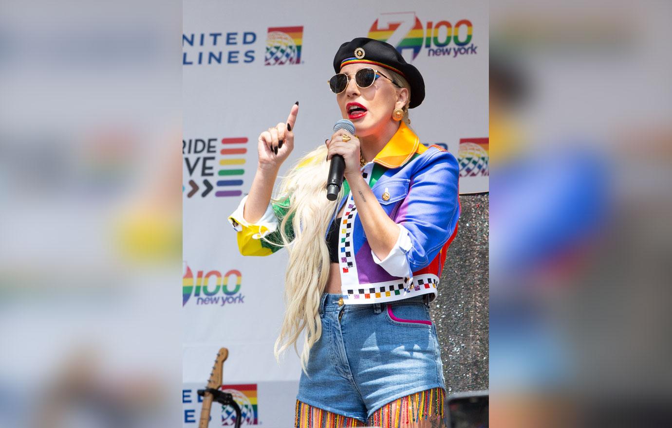 Lady Gaga Wears Rainbow Outfit For Speech On Stonewall Day