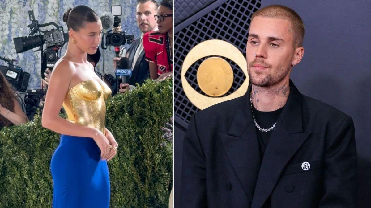 Split photo of Hailey and Justin Bieber