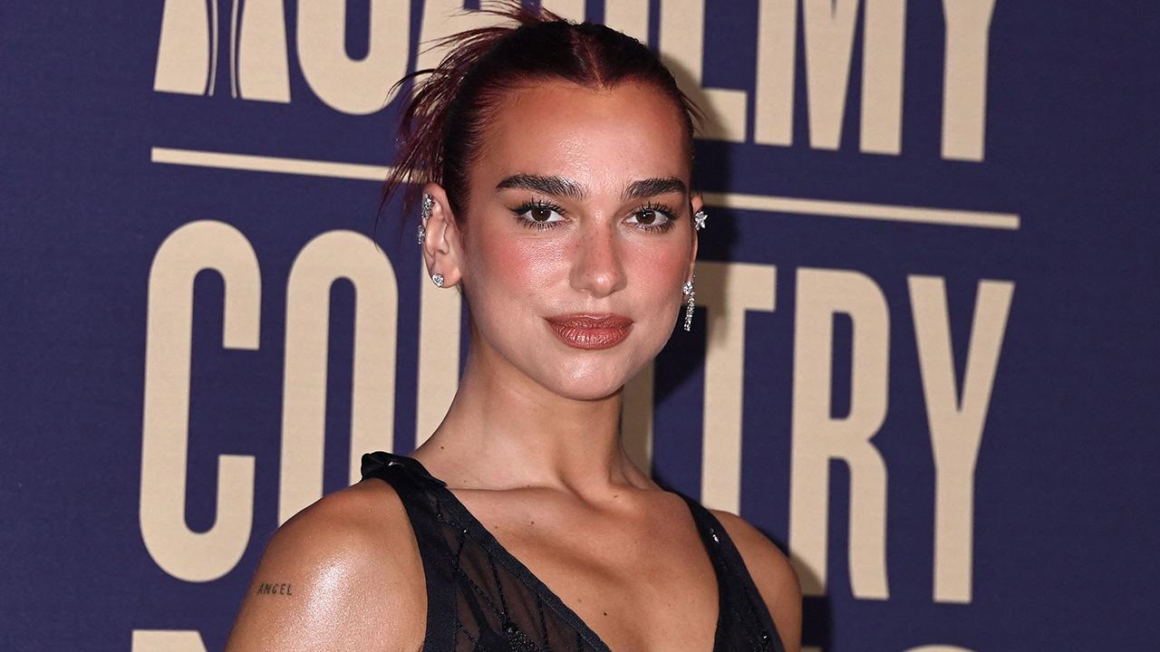 Image of Dua Lipa wore no bra to the World Cup with her husband, Callum Turner.