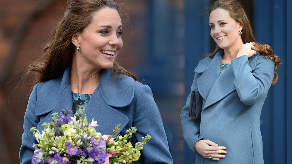 Kate Middleton Covers Up Baby Bump In A Chic Blue Coat – See Her Latest ...