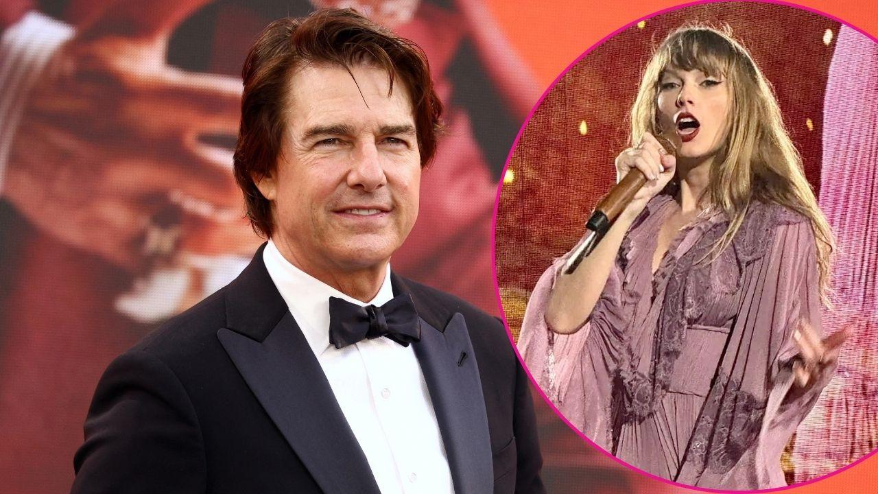 Split photo of Tom Cruise and Taylor Swift