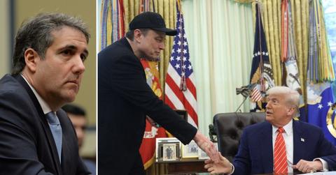 Composite photo of Michael Cohen, Elon Musk and Donald Trump