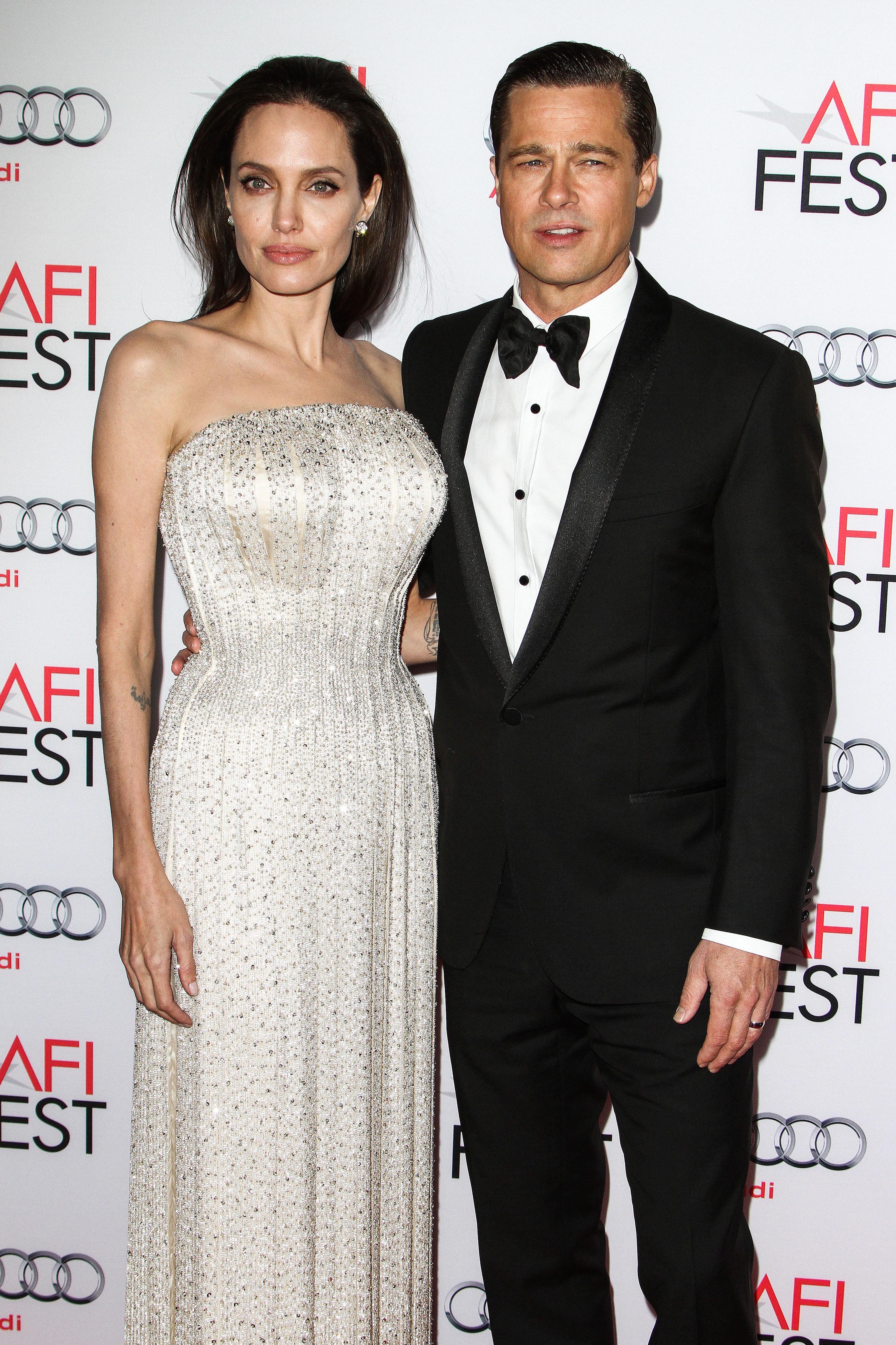 Angelina Jolie Pitt and Brad Pitt attend the opening night gala premiere of Universal Pictures&#8217; &#8216;By the Sea&#8217; during AFI FEST 2015