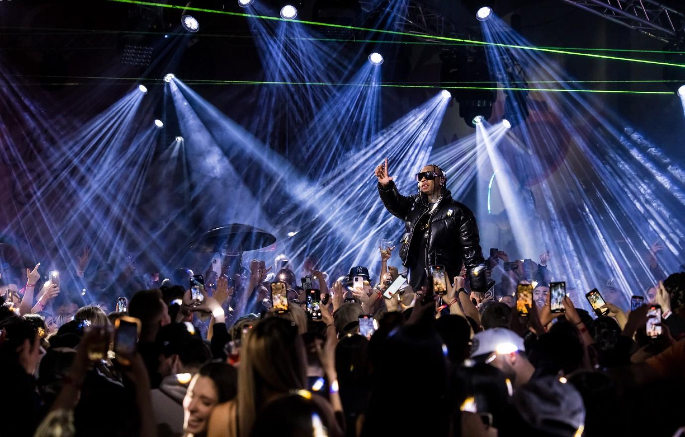 tyga performs at the eeven miami pop up at maya day nightclub in scottsdale az during super bowl weekend credit tavits photography