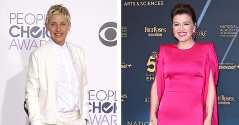 Composite photo of Ellen DeGeneres and Kelly Clarkson.