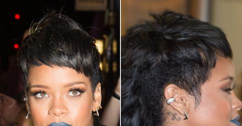 Rihanna hair blue lips