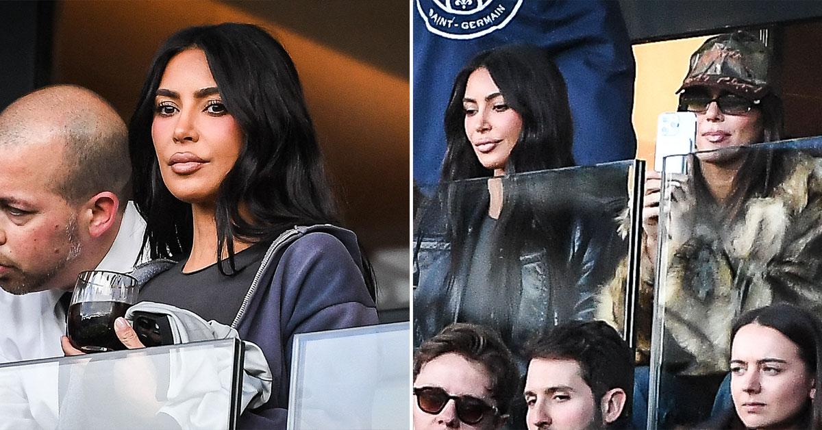 Kim Kardashian & Kendall Jenner Sip Wine As Saint West Enjoys PSG Game In Paris: 'Soccer Moms For The Win!' — Photos