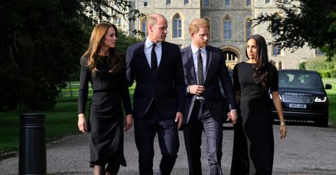 prince harry meghan markle front row prince william kate middleton