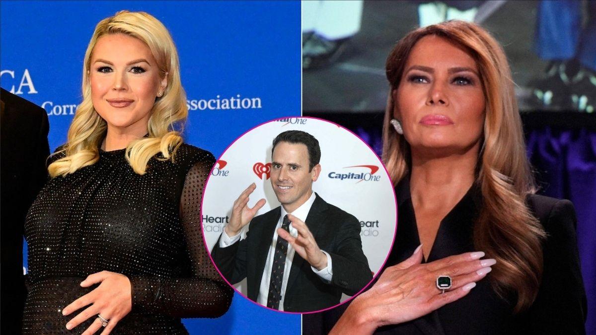 split of Karoline Leavitt, Melania Trump & Oz Pearlman. 