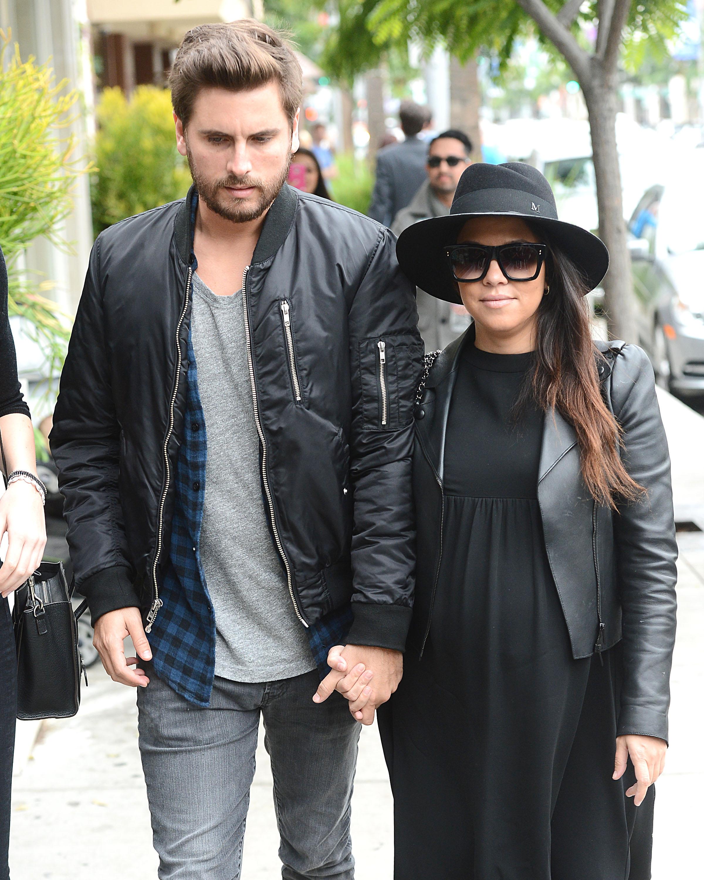 Kourtney Kardashian, Scott Disick and Kendall Jenner have lunch in Beverly Hills