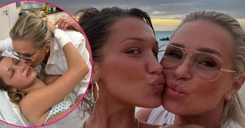 Photos of Bella Hadid and her mom, Yolanda Hadid.