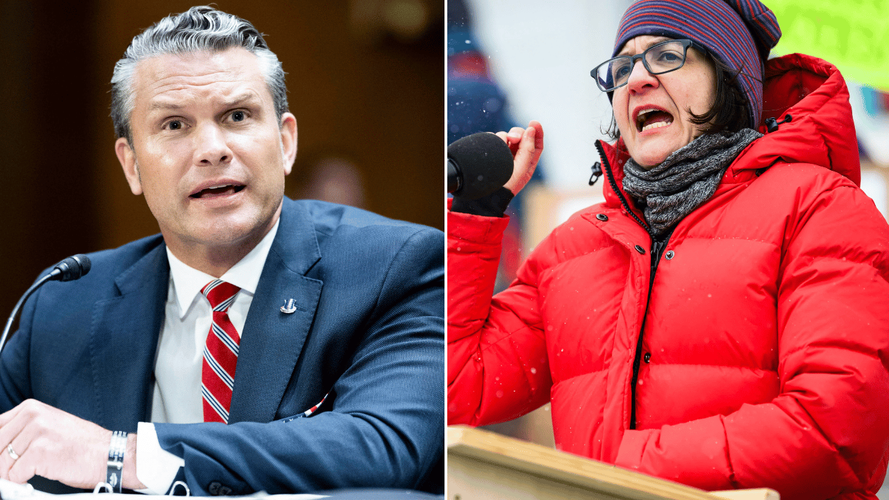 Pete Hegseth ; Becca Balint