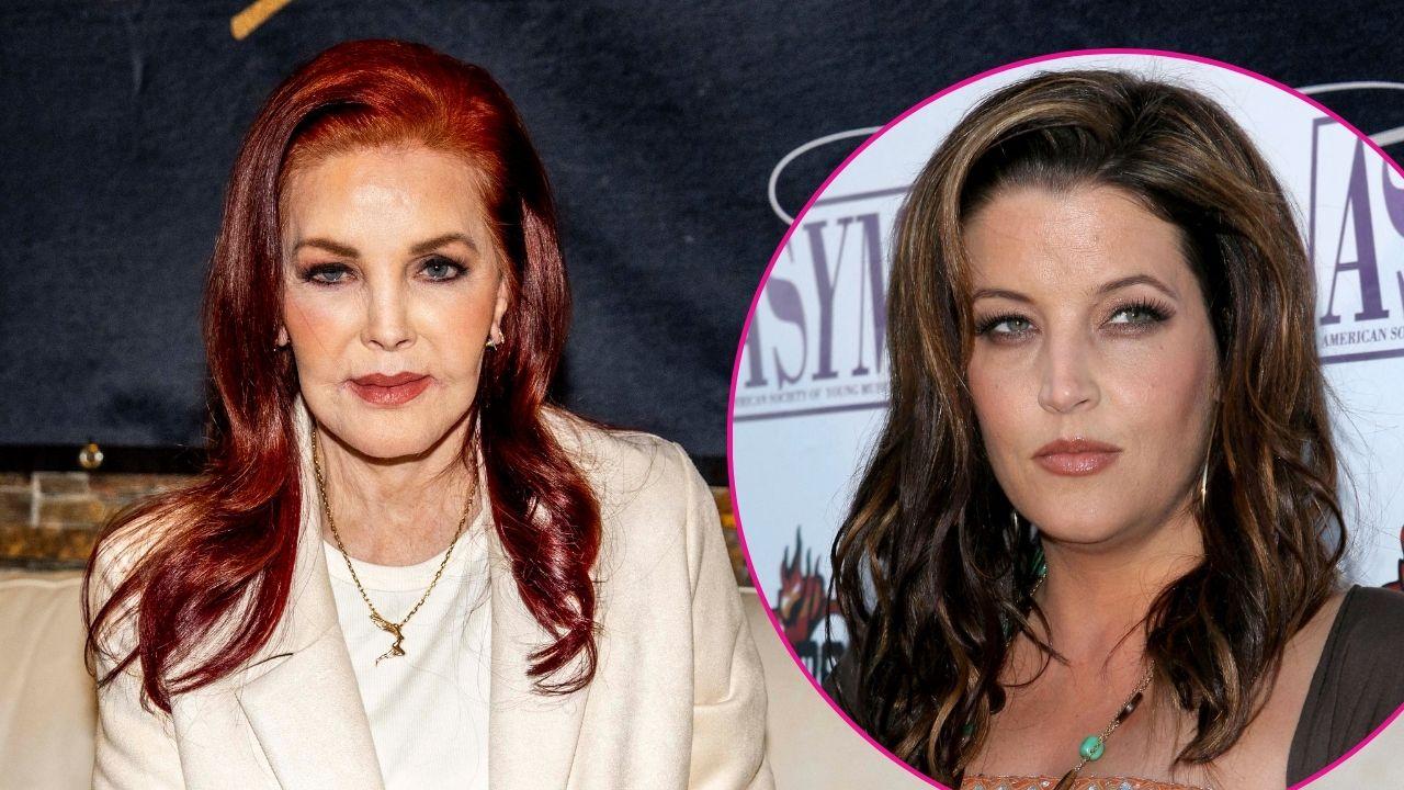 Composite photo of Priscilla Presley and Lisa Marie Presley.