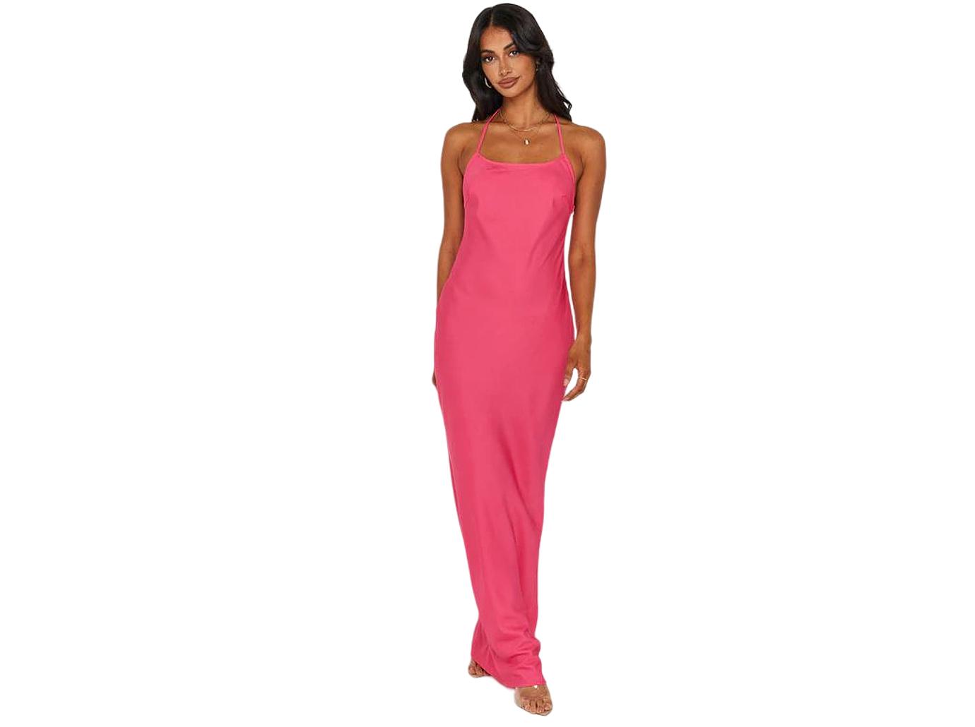 chrissy teigens pink dress wedding guest date shop