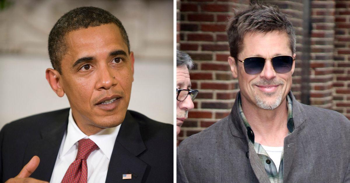 former potus barack obama and brad pitt