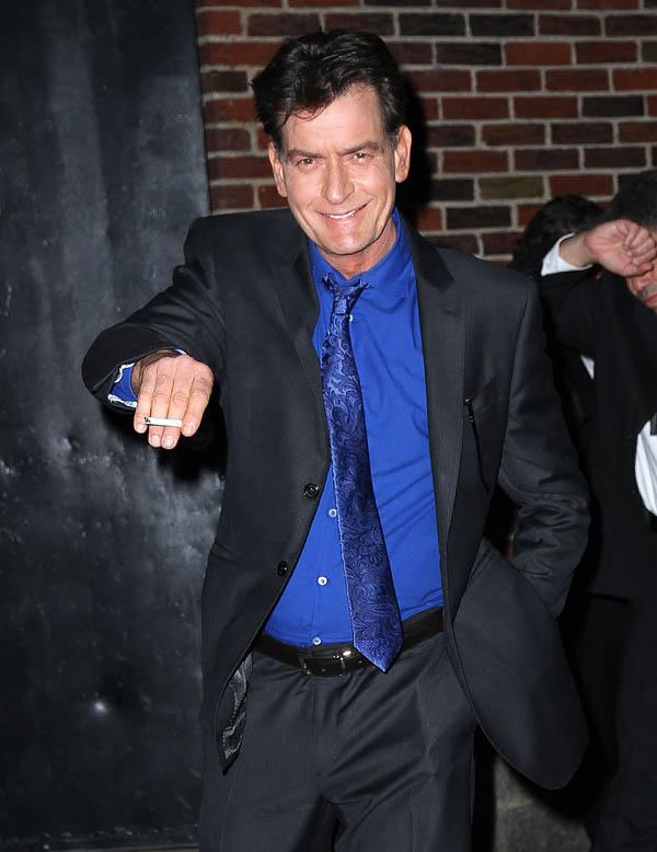 Charlie Sheen at &#8216;The Late Show with David Letterman&#8217; in NYC