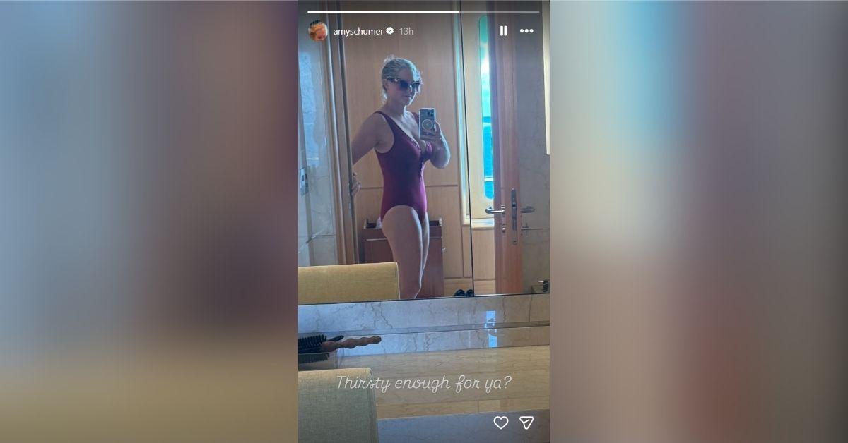 image of Amy Schumer shared a swimsuit photo online.