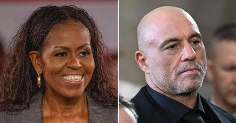 split image of Michelle Obama and Joe Rogan