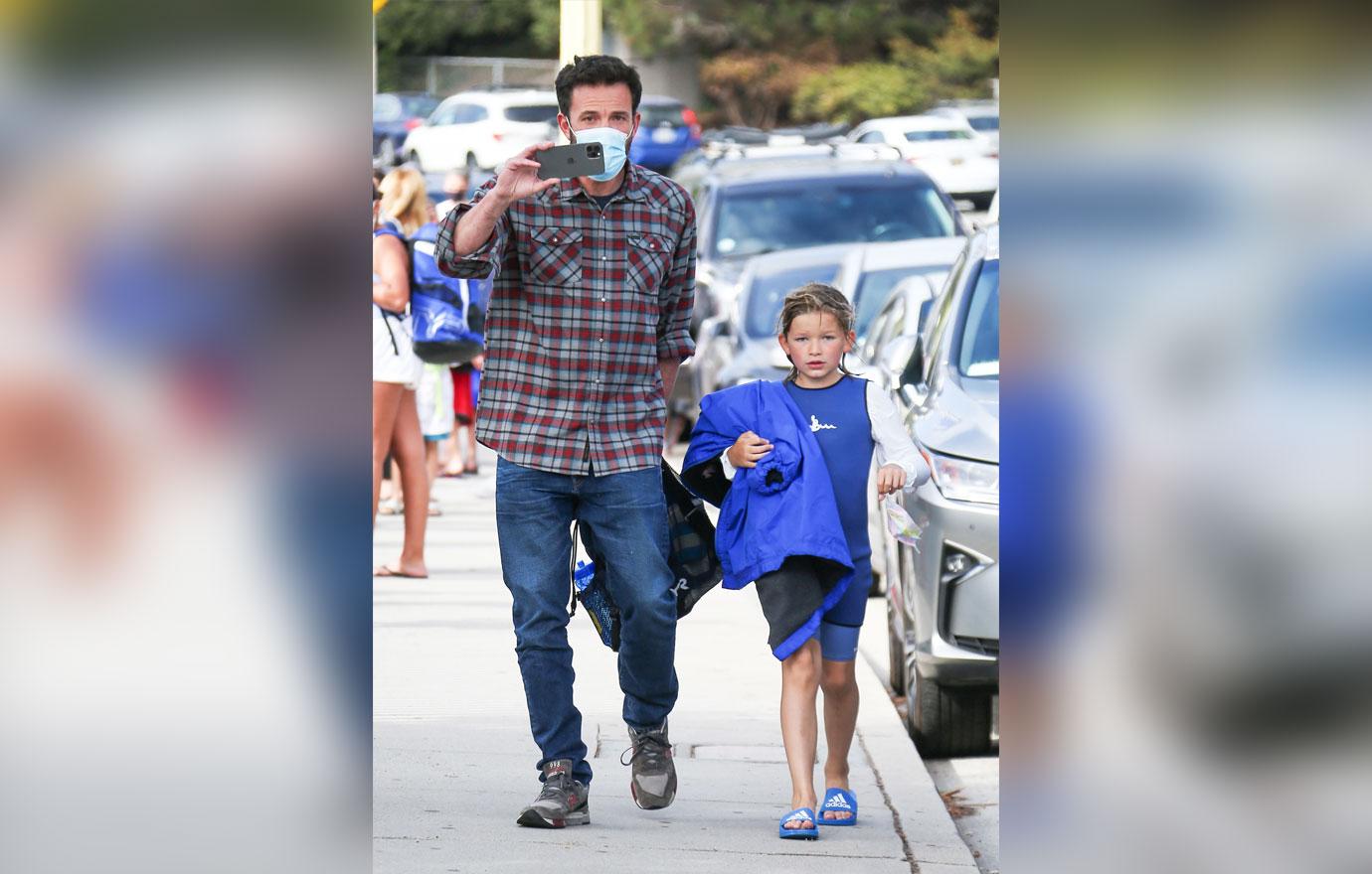 ben affleck picks up his son samuel from swimming practice