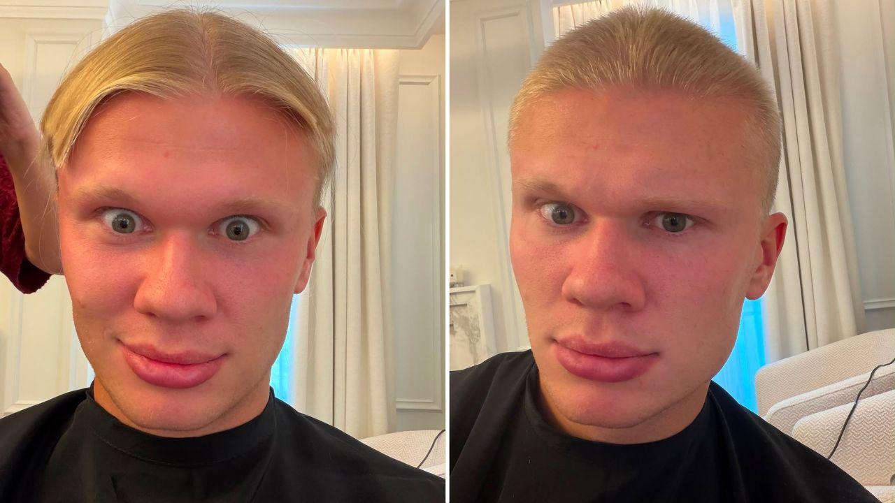 Split photo of Erling Haaland