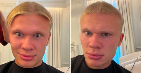 Split photo of Erling Haaland