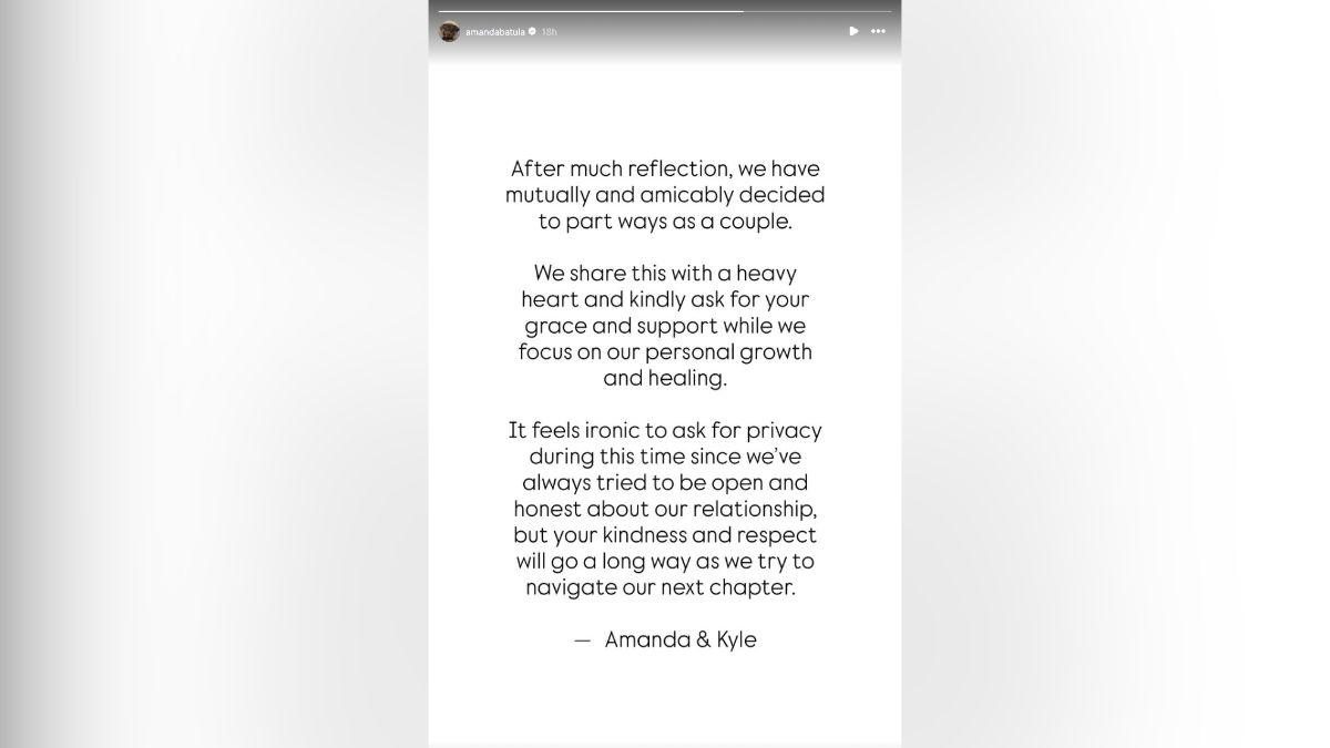 image of The couple announced their split just five days later.