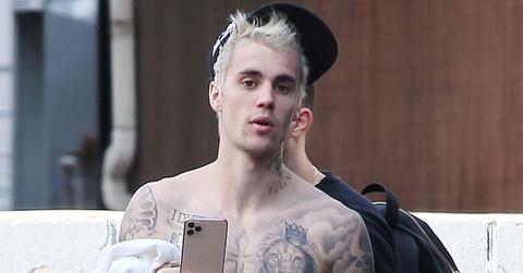 Justin Bieber Shirtless Leaving The Studio