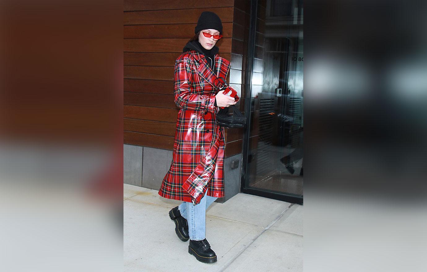 Bella Hadid was spotted sporting some chic cold weather gear in New York