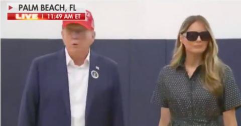 melania trump looking funeral trump polls