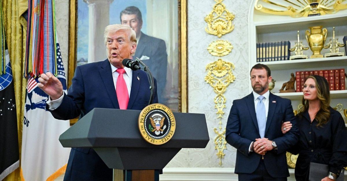 image of The president remarked that Markwayne Mullin's wife looks much younger than her age.